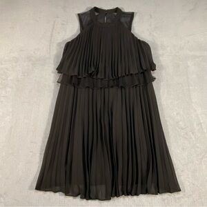 BCBGeneration Women’s Elegant Black Pleated Halter Midi Dress, Lined, size XS